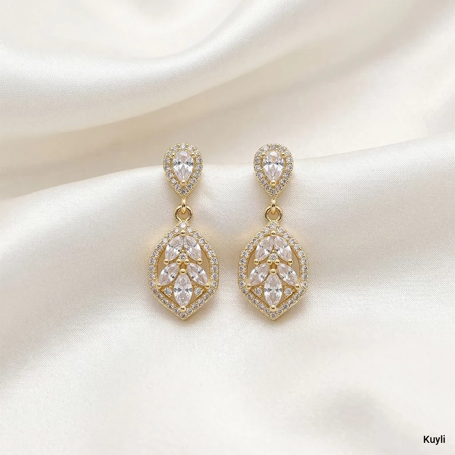 Teardrop Crystal Halo Drop