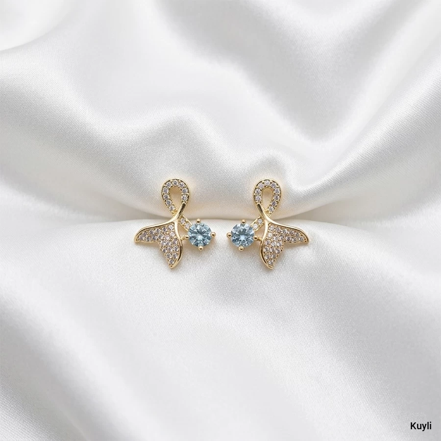 Crystal Ribbon Stud