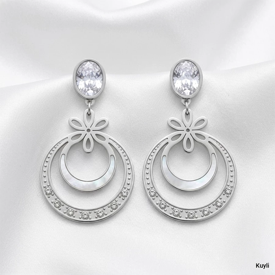 Crescent Mother-of-Pearl Earring