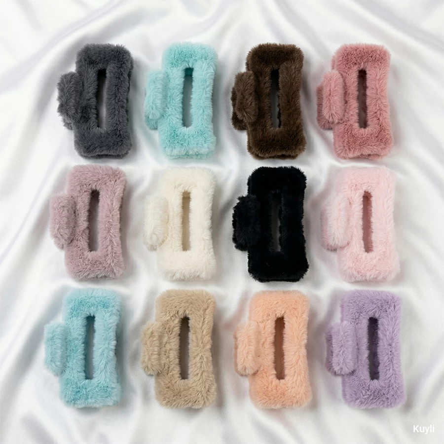 Large Fluffy Fur Hair Claw Clips – ₹79/pc [ Any 1]